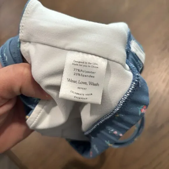 SweetHoney Girls Activewear Sports Bra Crop Top 8Y Blue Floral Strappy Back - Picture 5 of 5